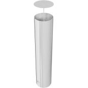 Barrier bollard | Steel tube  323 x 5 mm | stationary | for setting in concrete | hot-dip galvanized | total length: 1500 mm | steel cap with concrete anchor